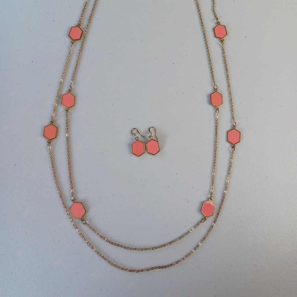 MCM Vintage Double Layer Necklace & Earrings Set